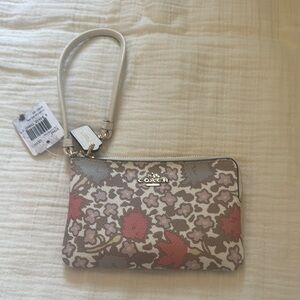 Coach Brown and Red Clutch with Wristlet